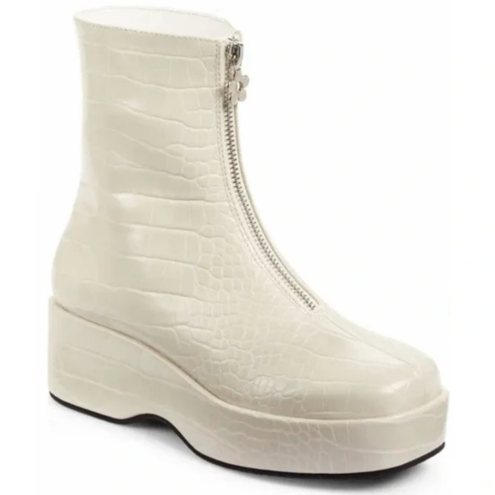 Lisa Says Gah Chloe white platform boots